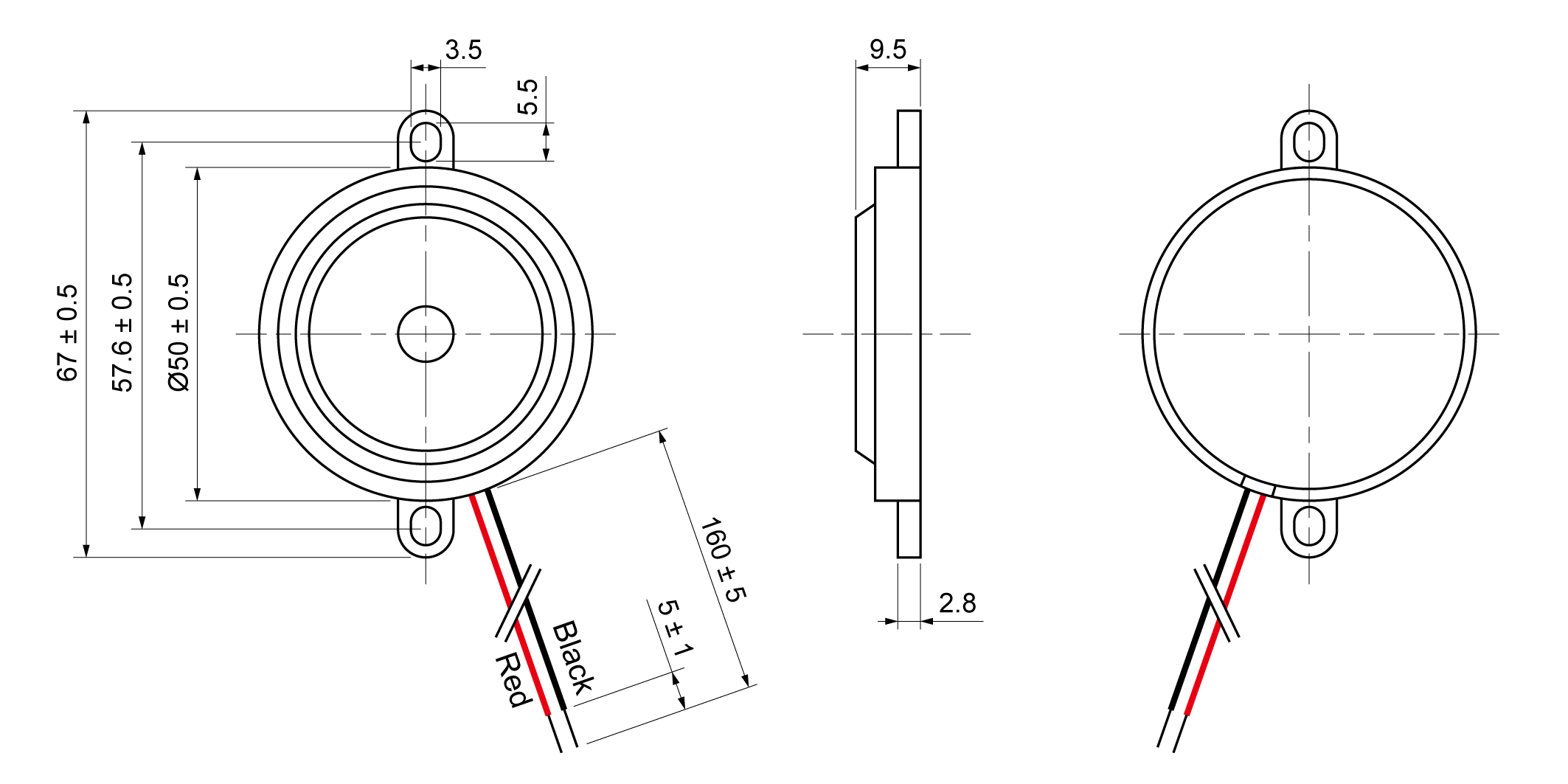 XPT5010E-09A80-W Mechanical Drawing